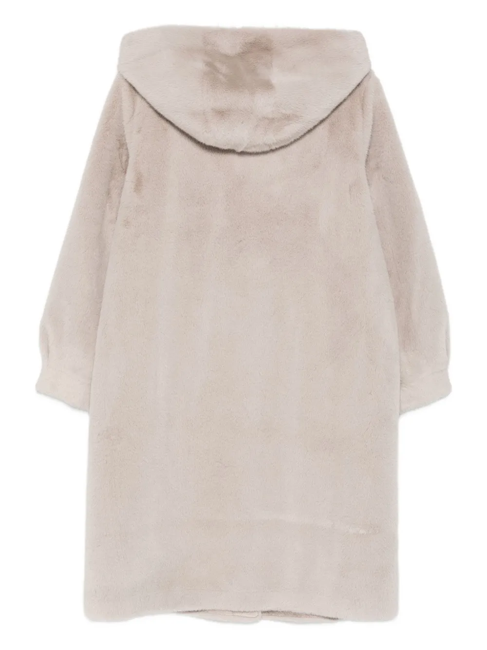 Marella Calotta Hooded Faux-fur Coat In Neutral