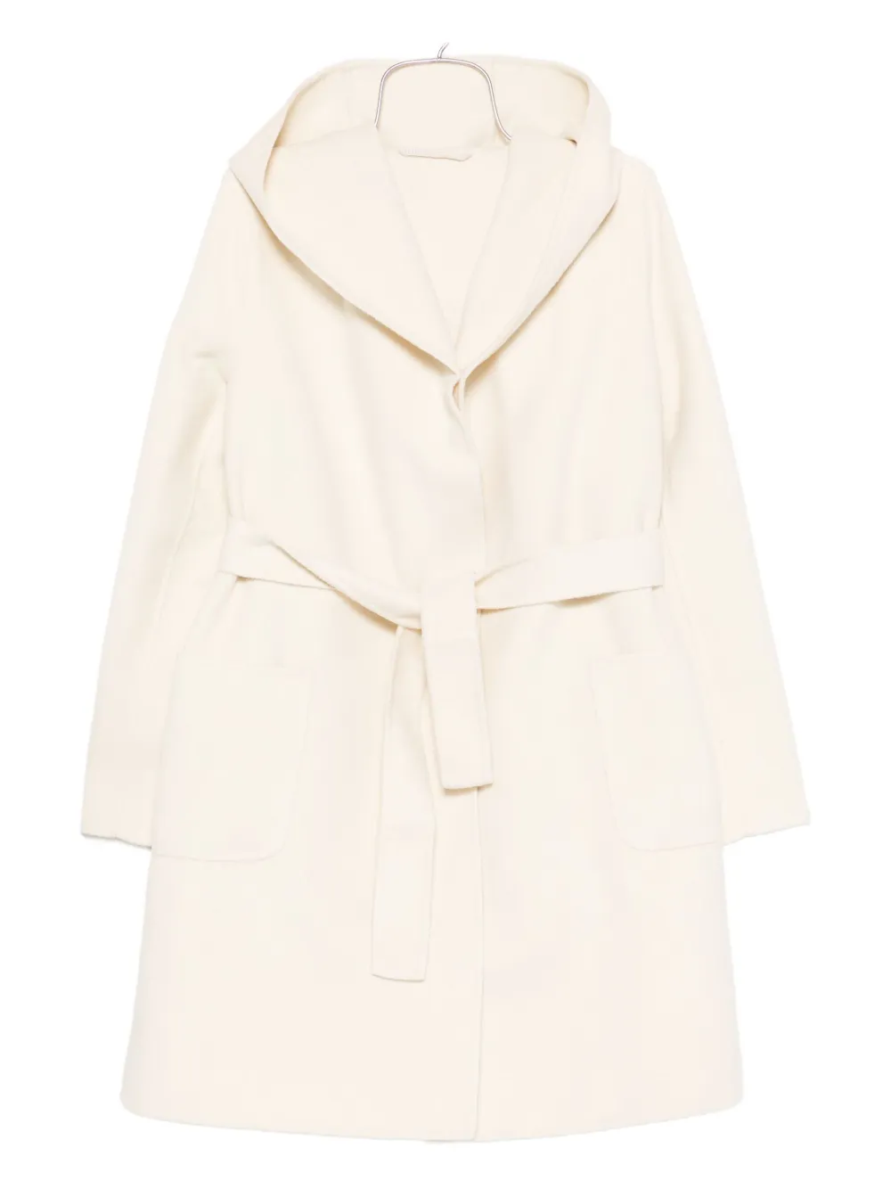 Marella Hooded Belted Coat In Neutral