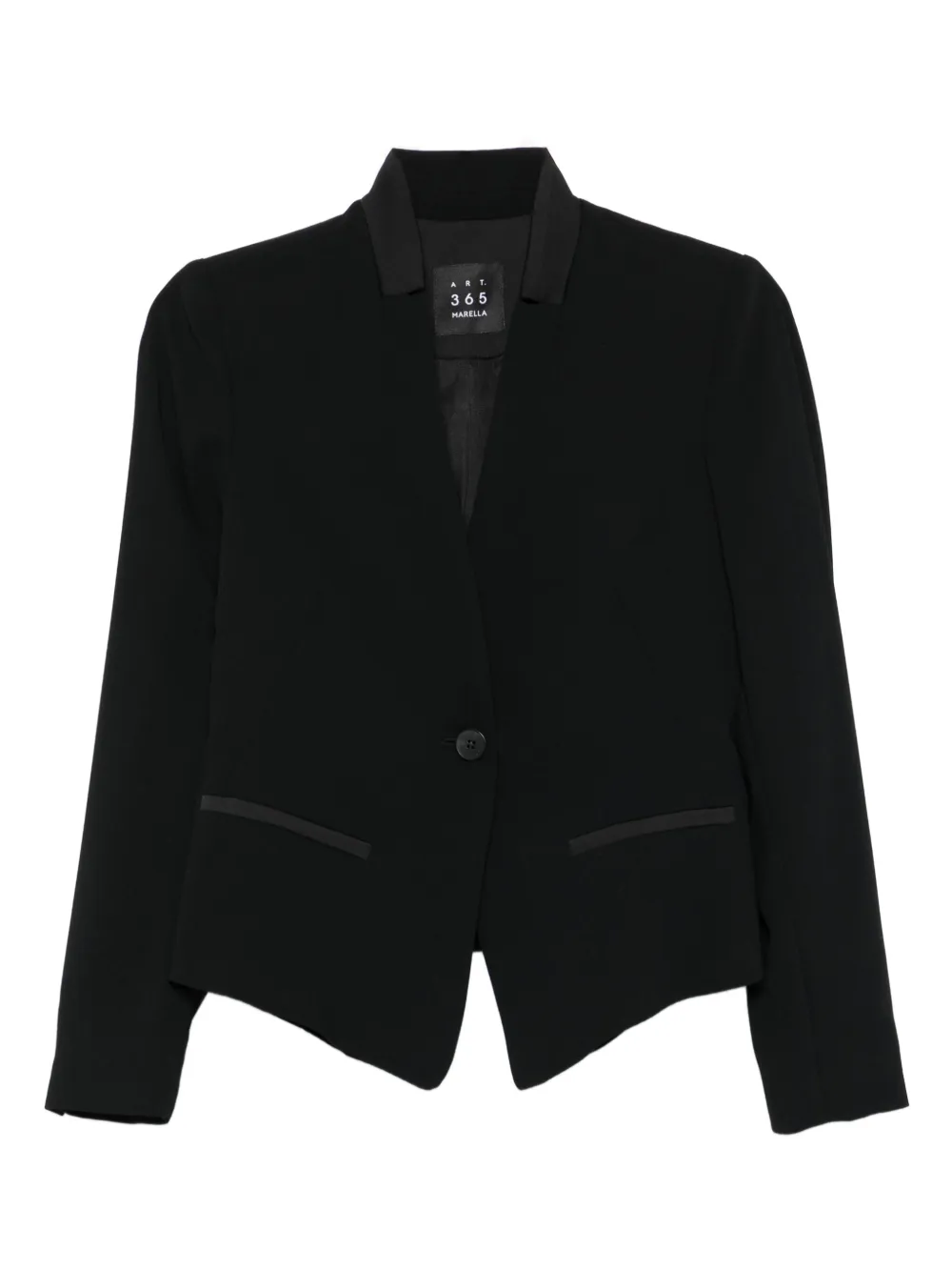 single-button satin-trimmed jacket
