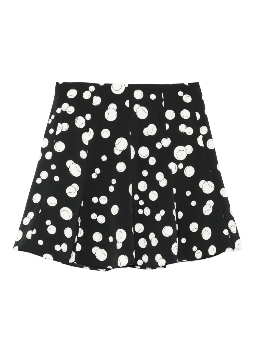pleated ball-print mini skirt