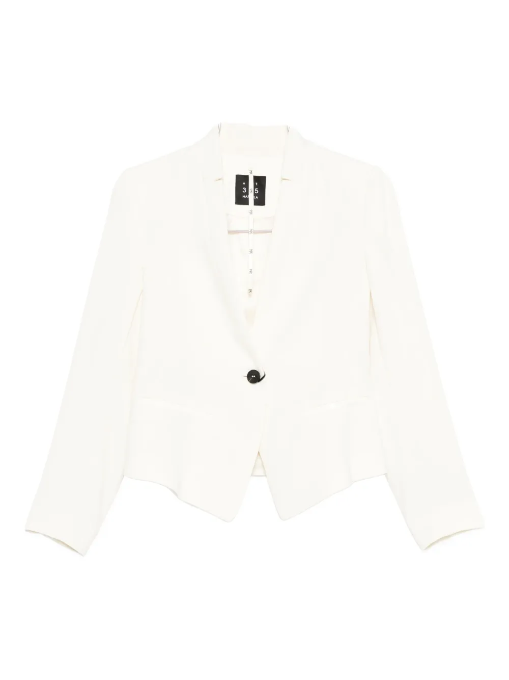 Marella Miranda Single-button Curved-hem Blazer In White
