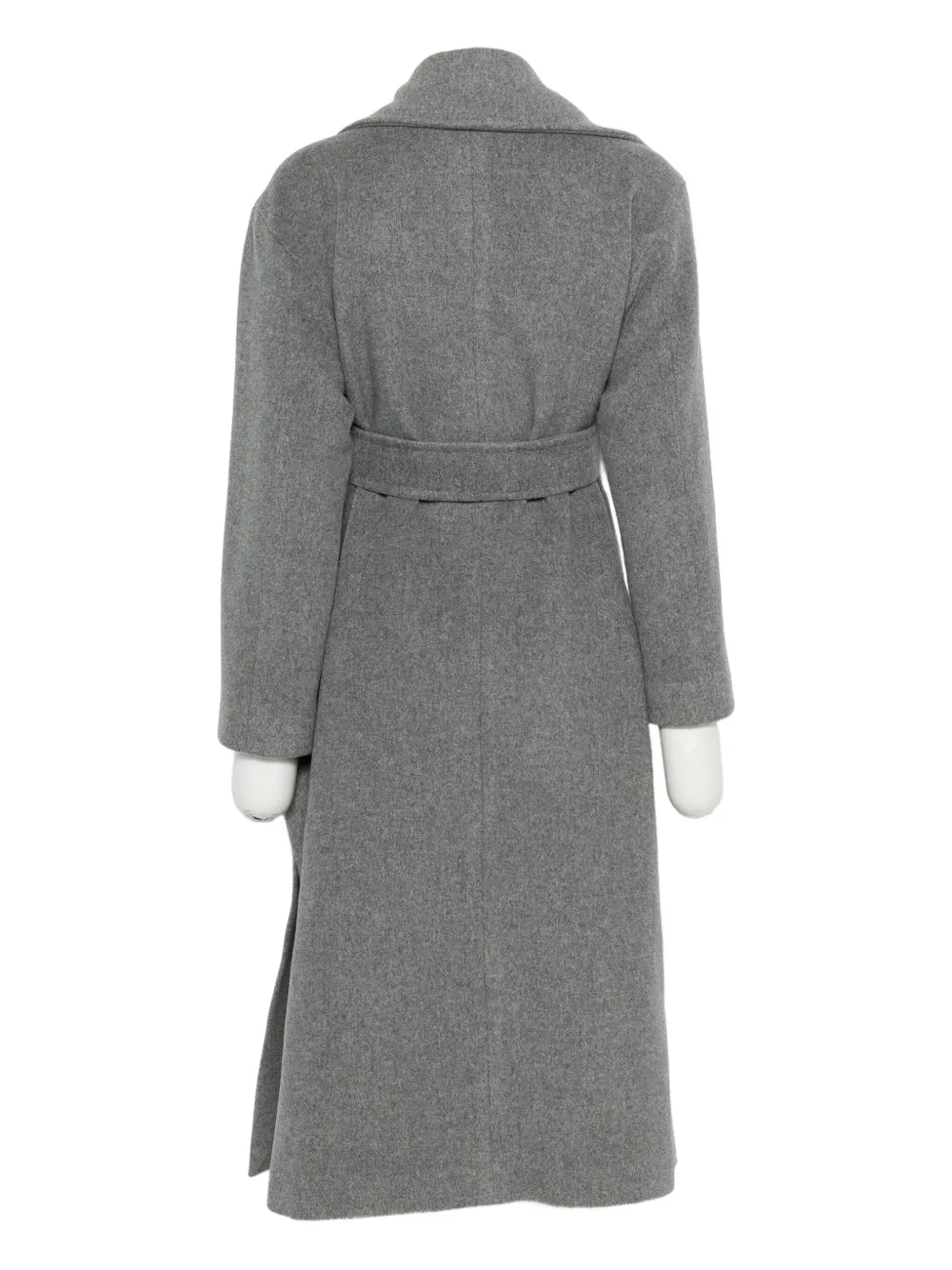Marella Cadmio Belted Single-breasted Coat In Gray