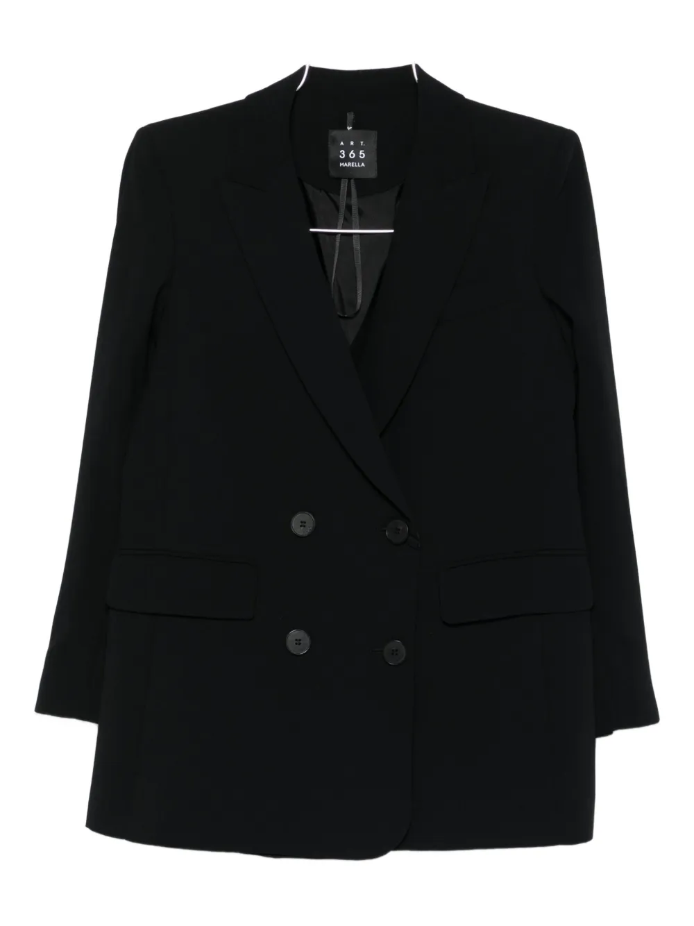 Marella Double-breasted Button Blazer In Black