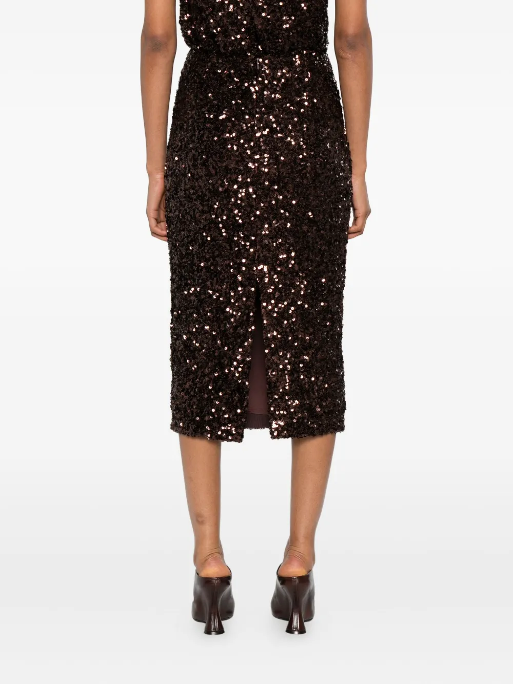 Marella Midi-rok met pailletten Bruin