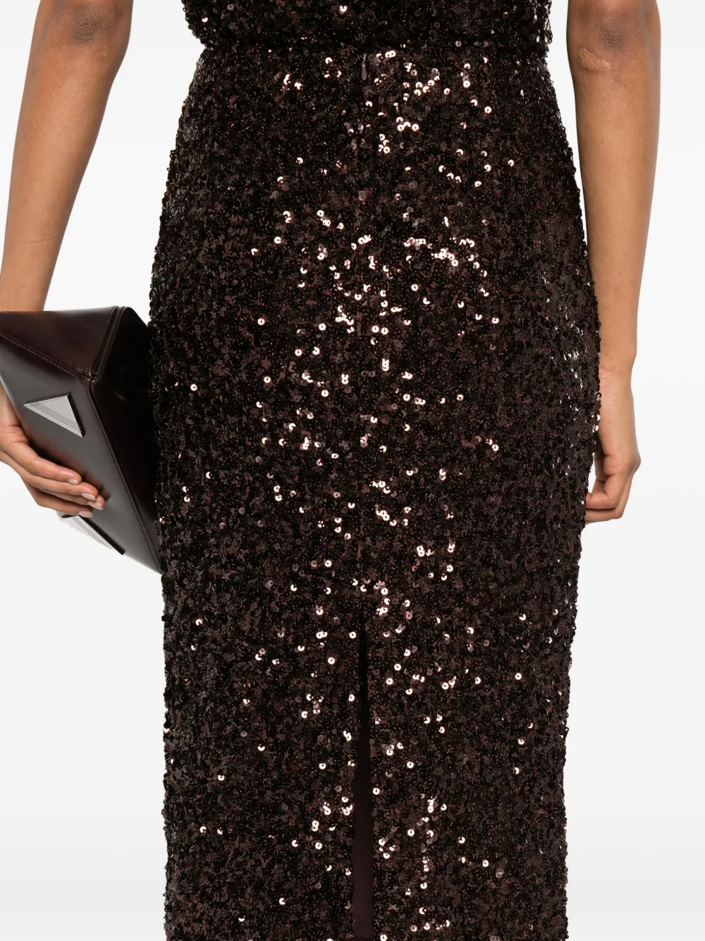 Marella Midi-rok met pailletten Bruin