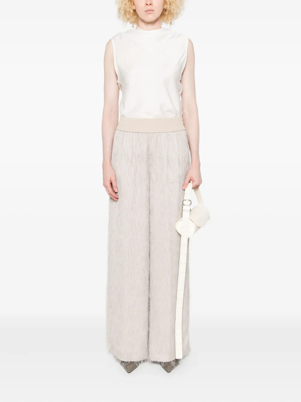 Peserico fringed elastic-waist trousers - ニュートラル Peserico fringed elastic-waist trousers - ニュートラル