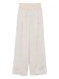 Peserico fringed elastic-waist trousers - Neutrals