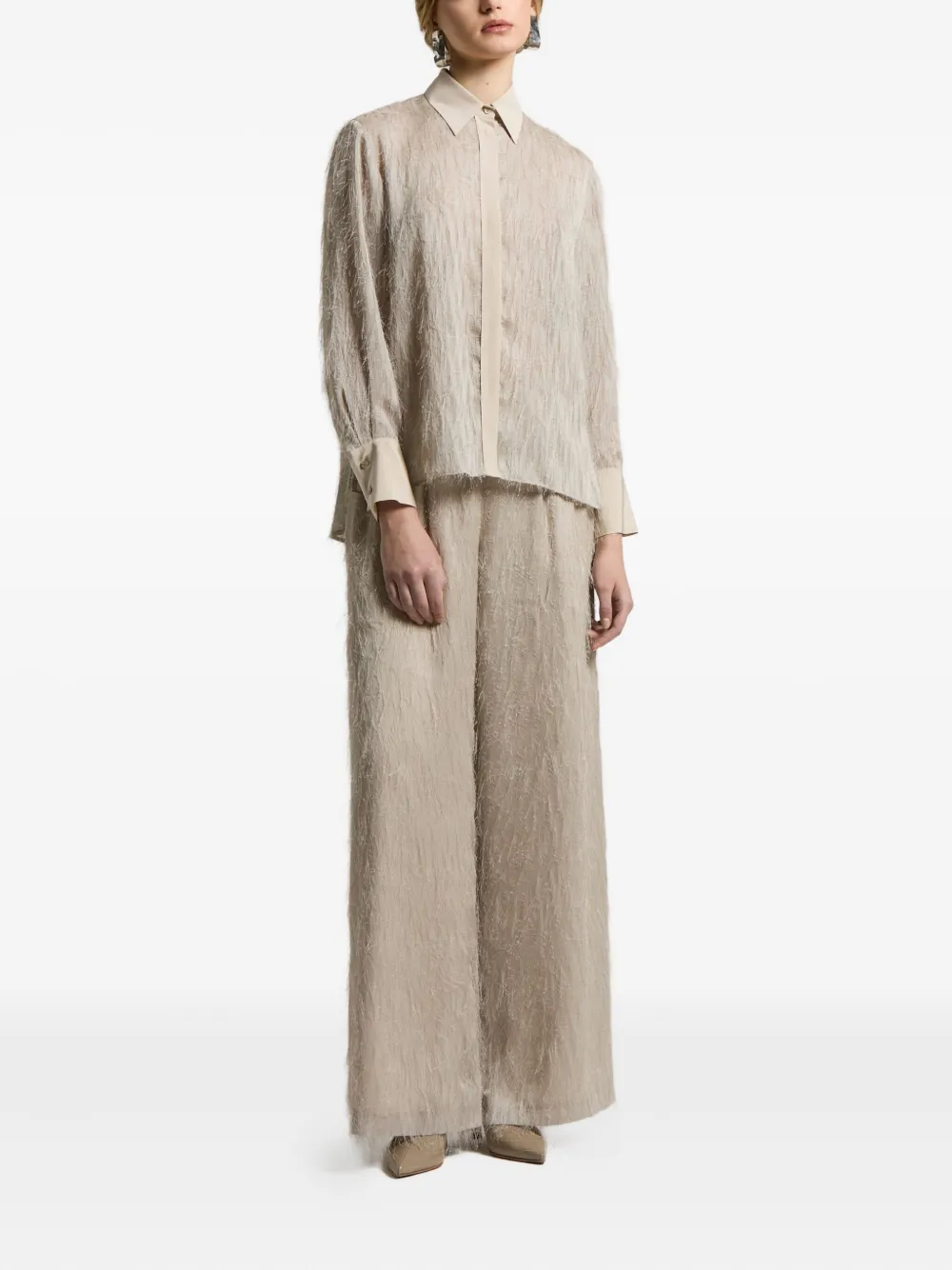 Peserico fringed elastic-waist trousers | Wide-Leg Pants | Image 2