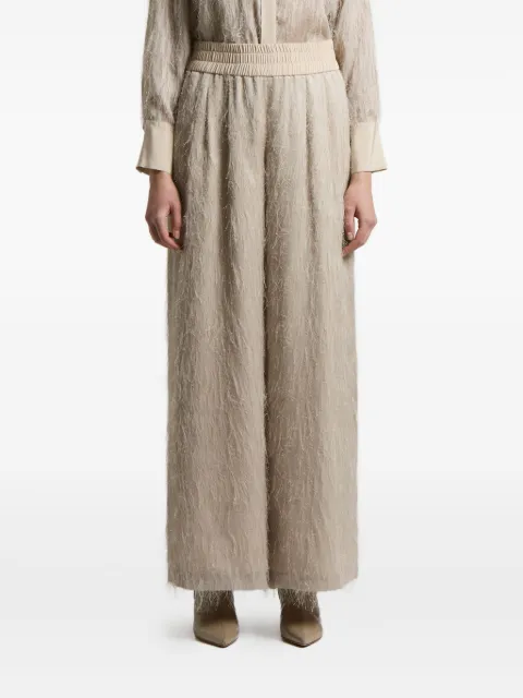 Peserico fringed elastic-waist trousers