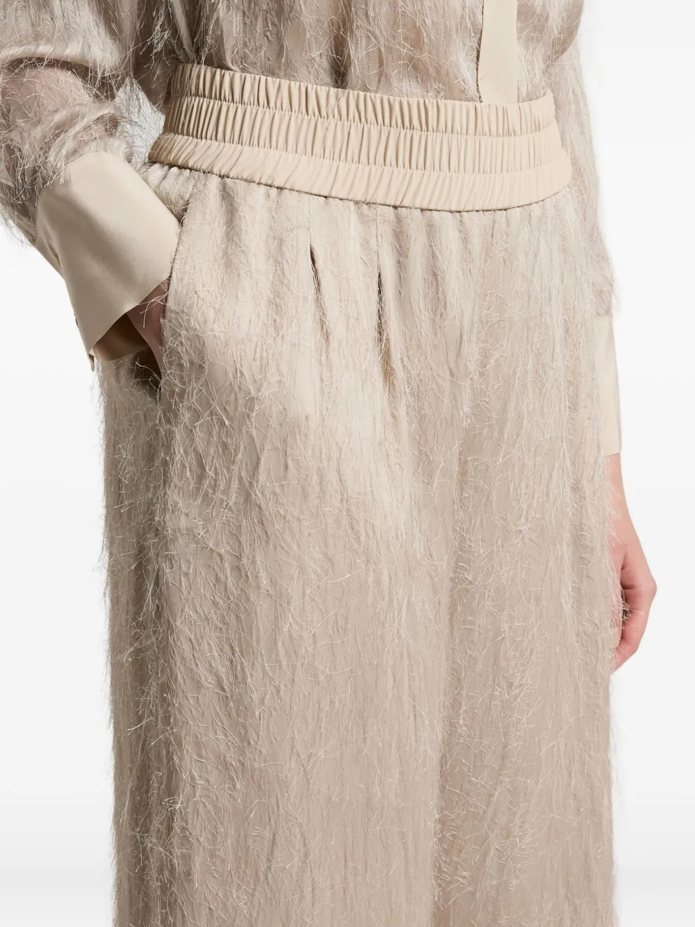 Fringed Elastic-Waist Trousers