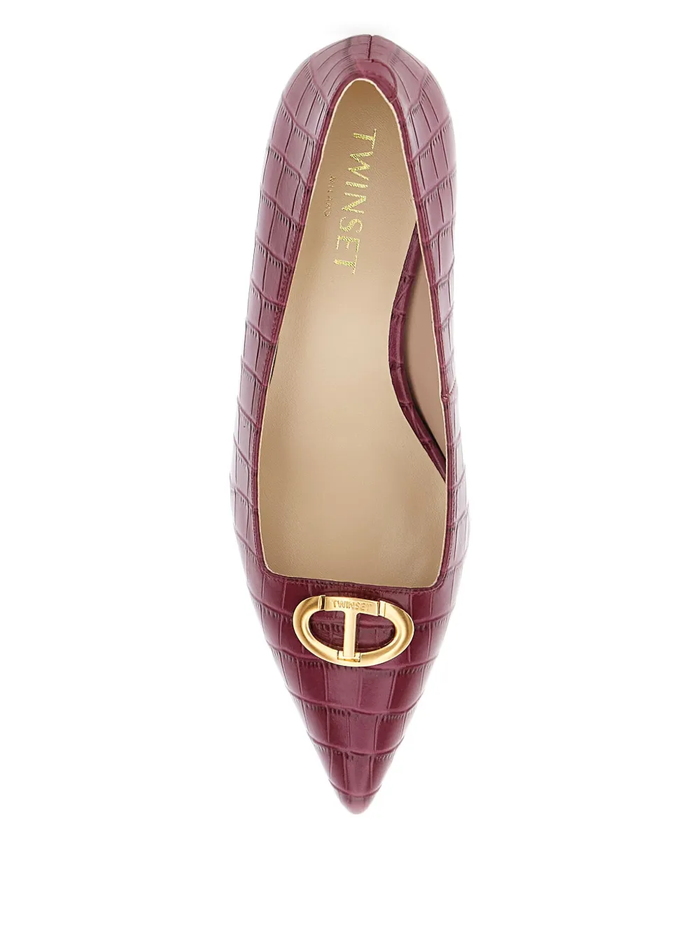 TWINSET 50mm crocodile-effect pumps Red
