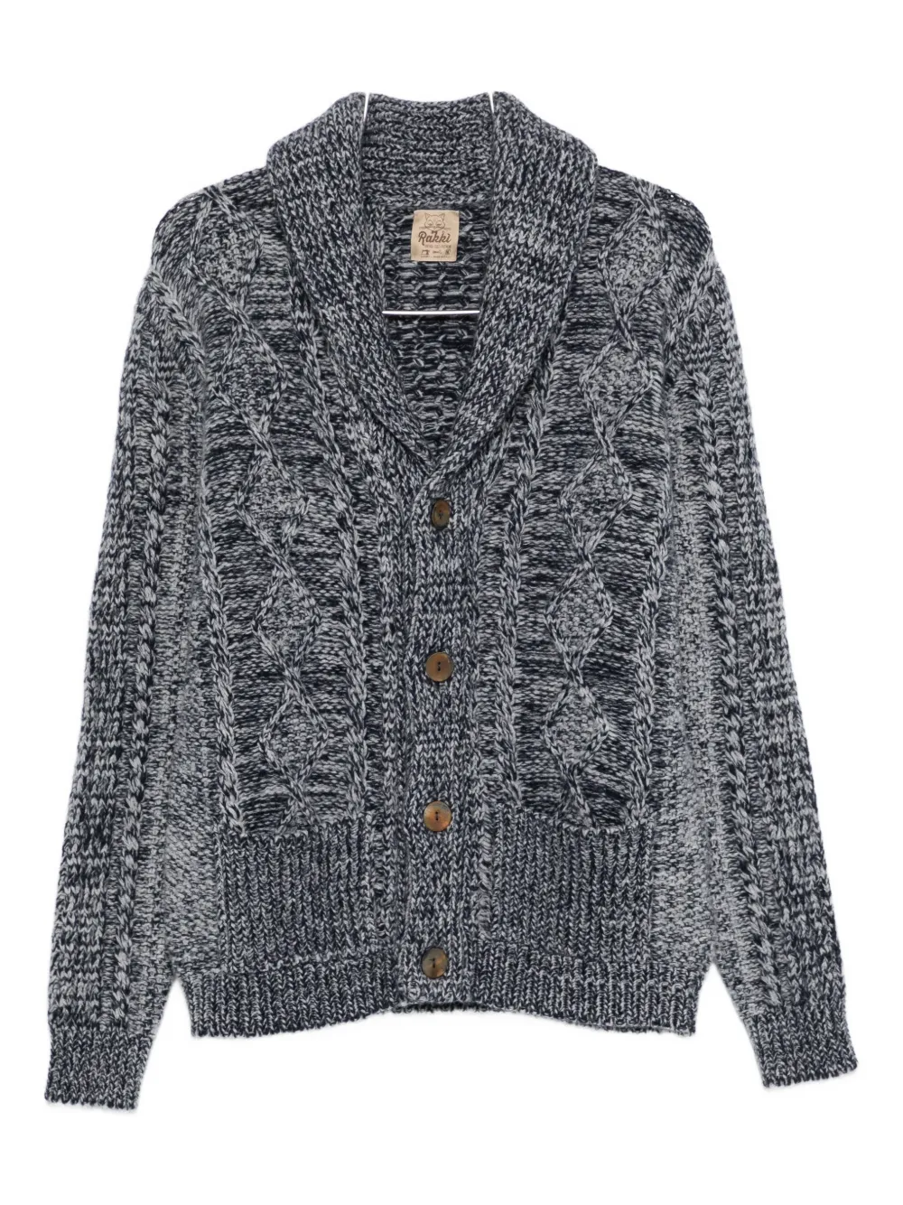RAKKI cable-knit shawl-collar cardigan | Blue | Image 1