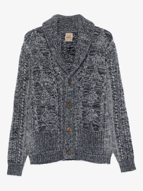 RAKKI cable-knit shawl-collar cardigan