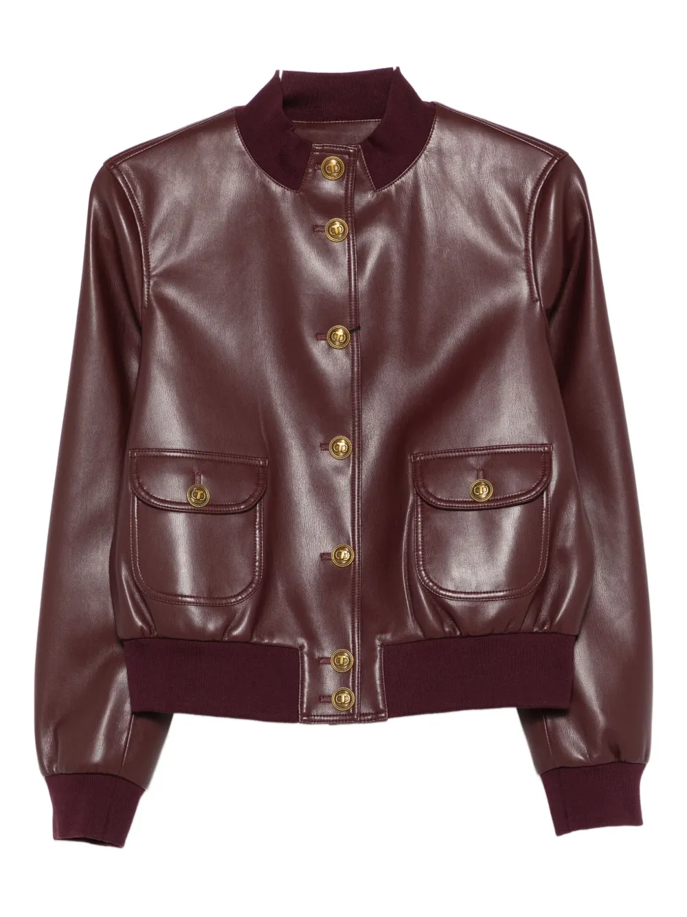 Twinset Button-fastening Jacket In Burgundy