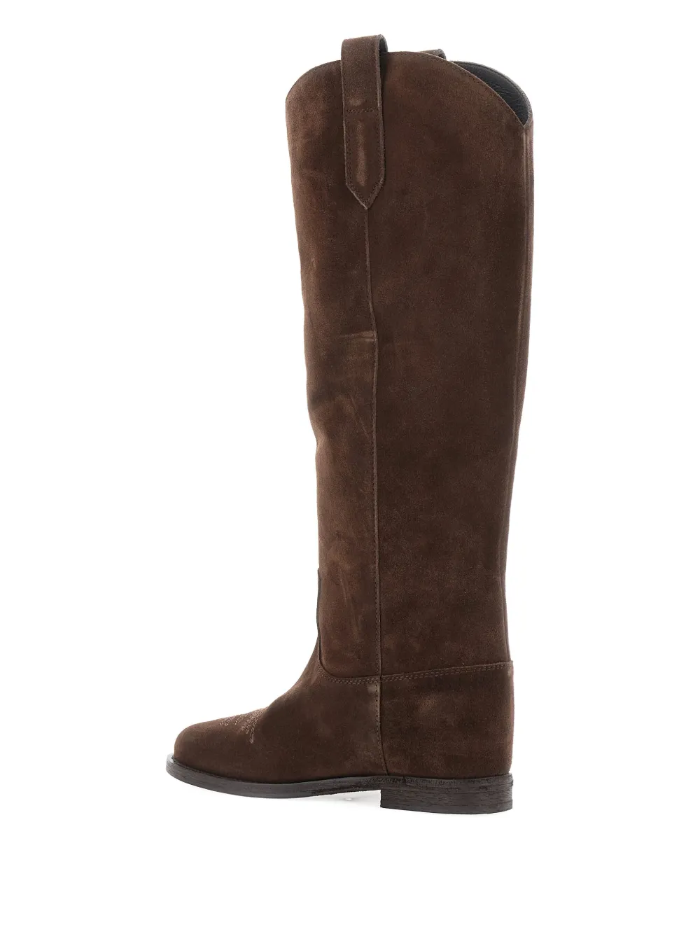 Via Roma 15 stitched suede boots Brown