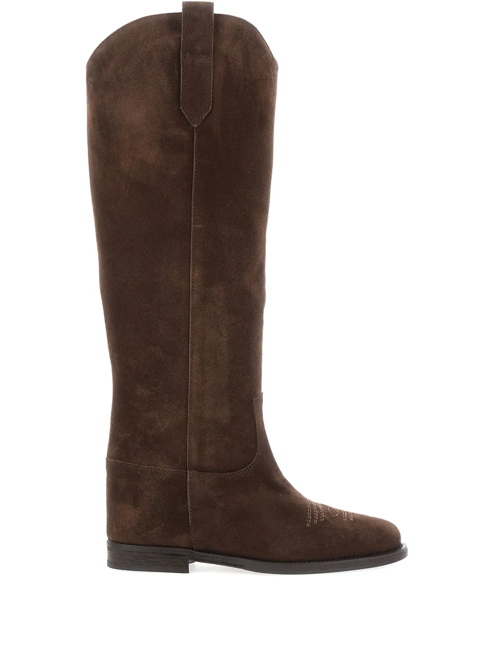 Via Roma 15 stitched suede boots Brown