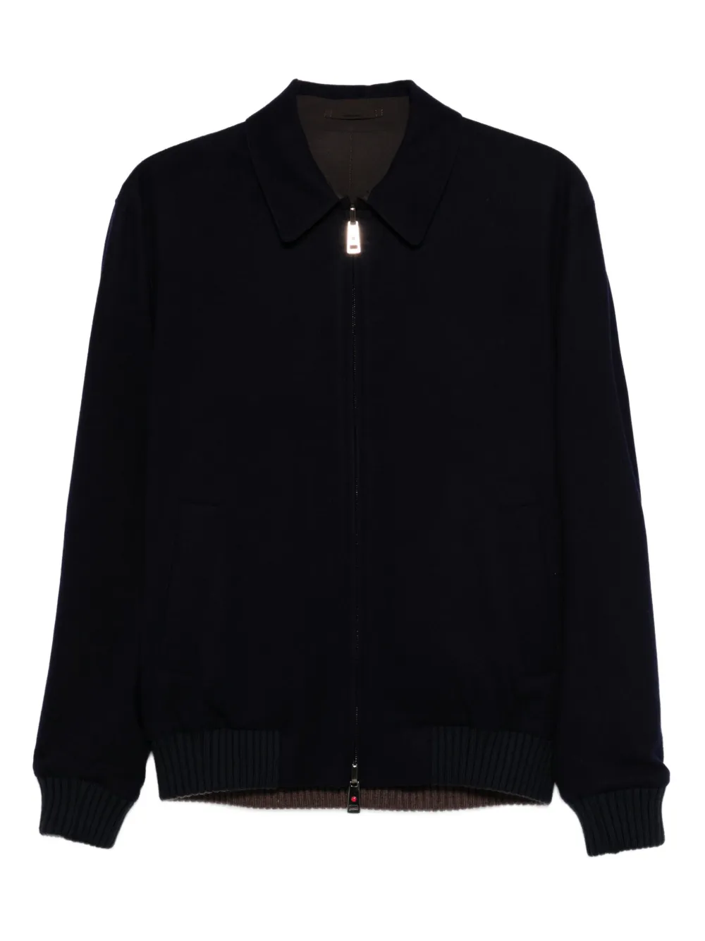 Kired ribbed-cuff jacket - ブルー Kired ribbed-cuff jacket - ブルー
