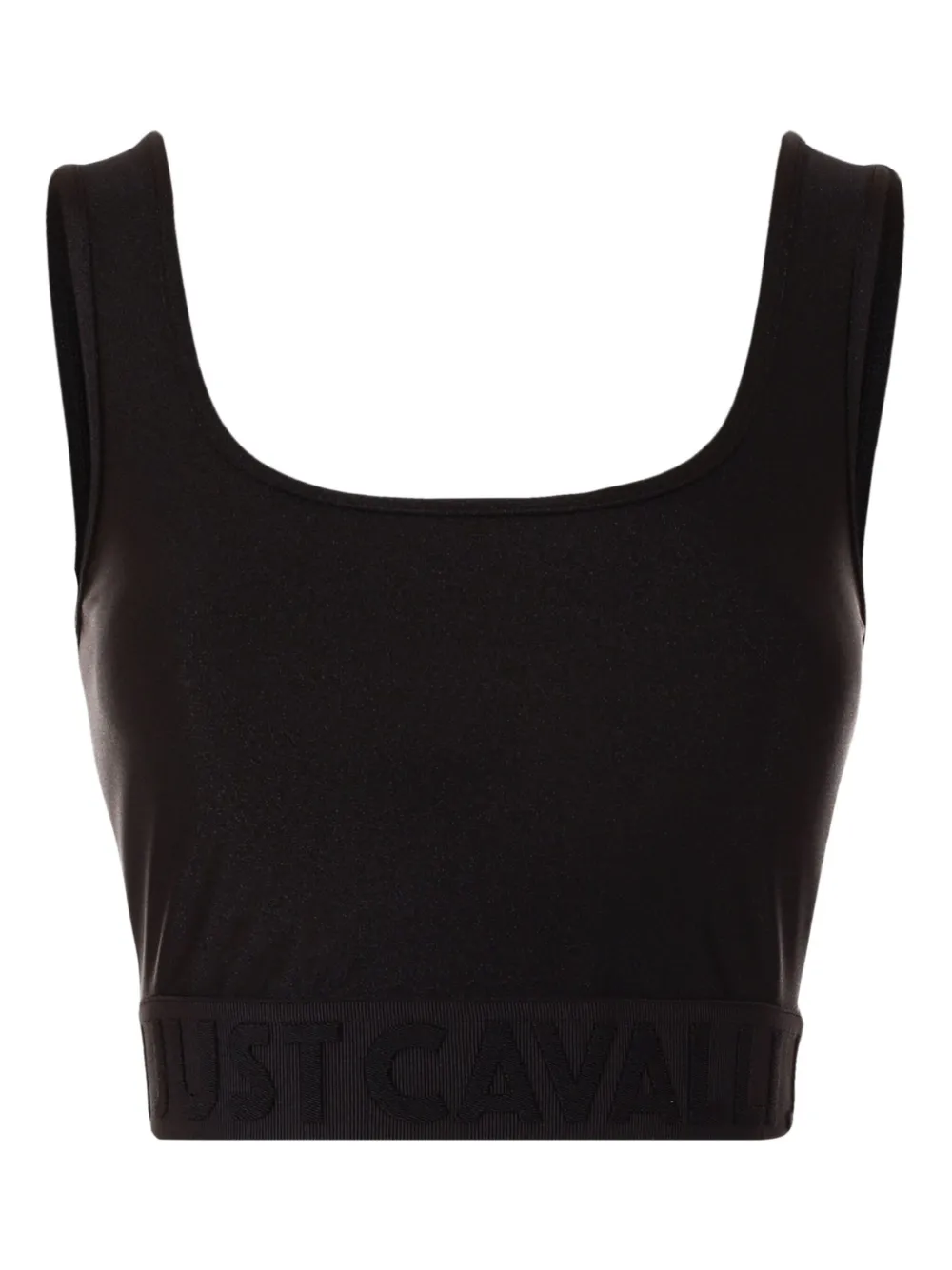 Just Cavalli スクープネック トップ - ブラック Just Cavalli スクープネック トップ - ブラック