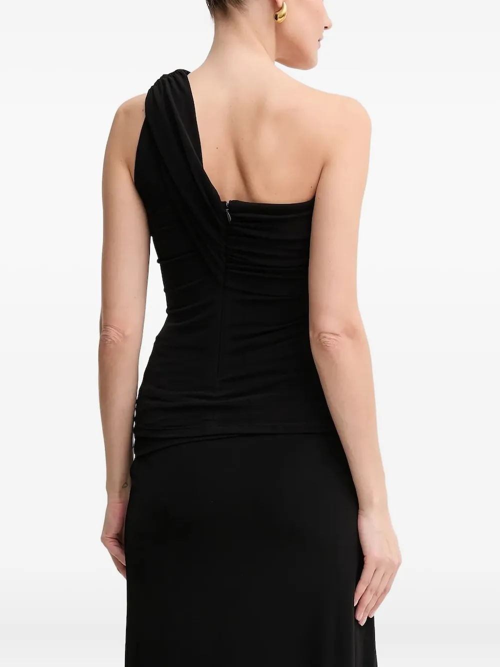 Hervé Léger Sofia one-shoulder ring top - Zwart