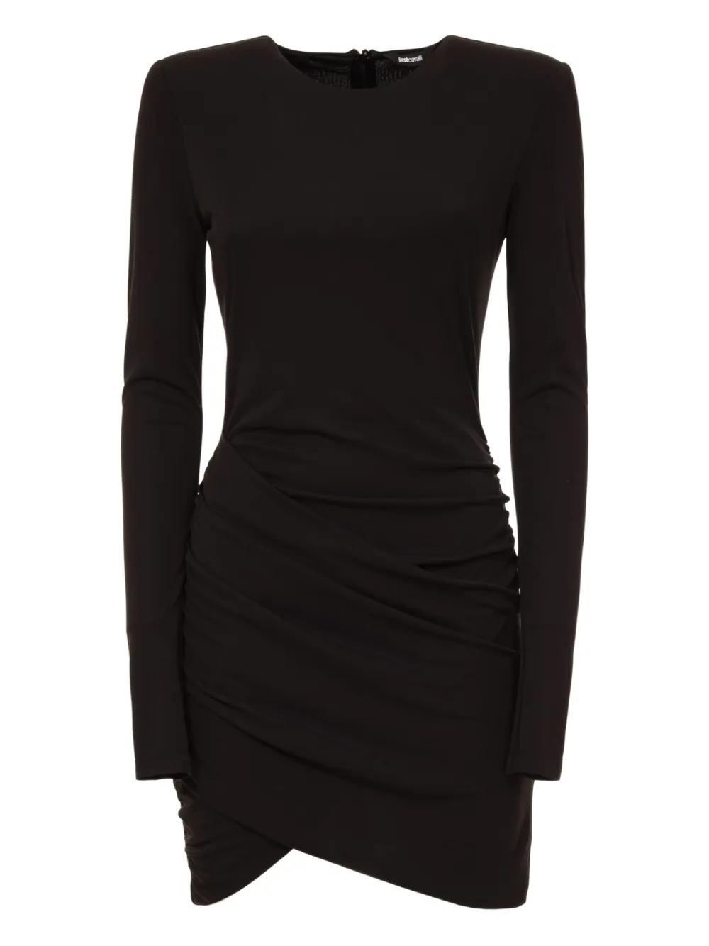Just Cavalli long-sleeve draped dress - Zwart