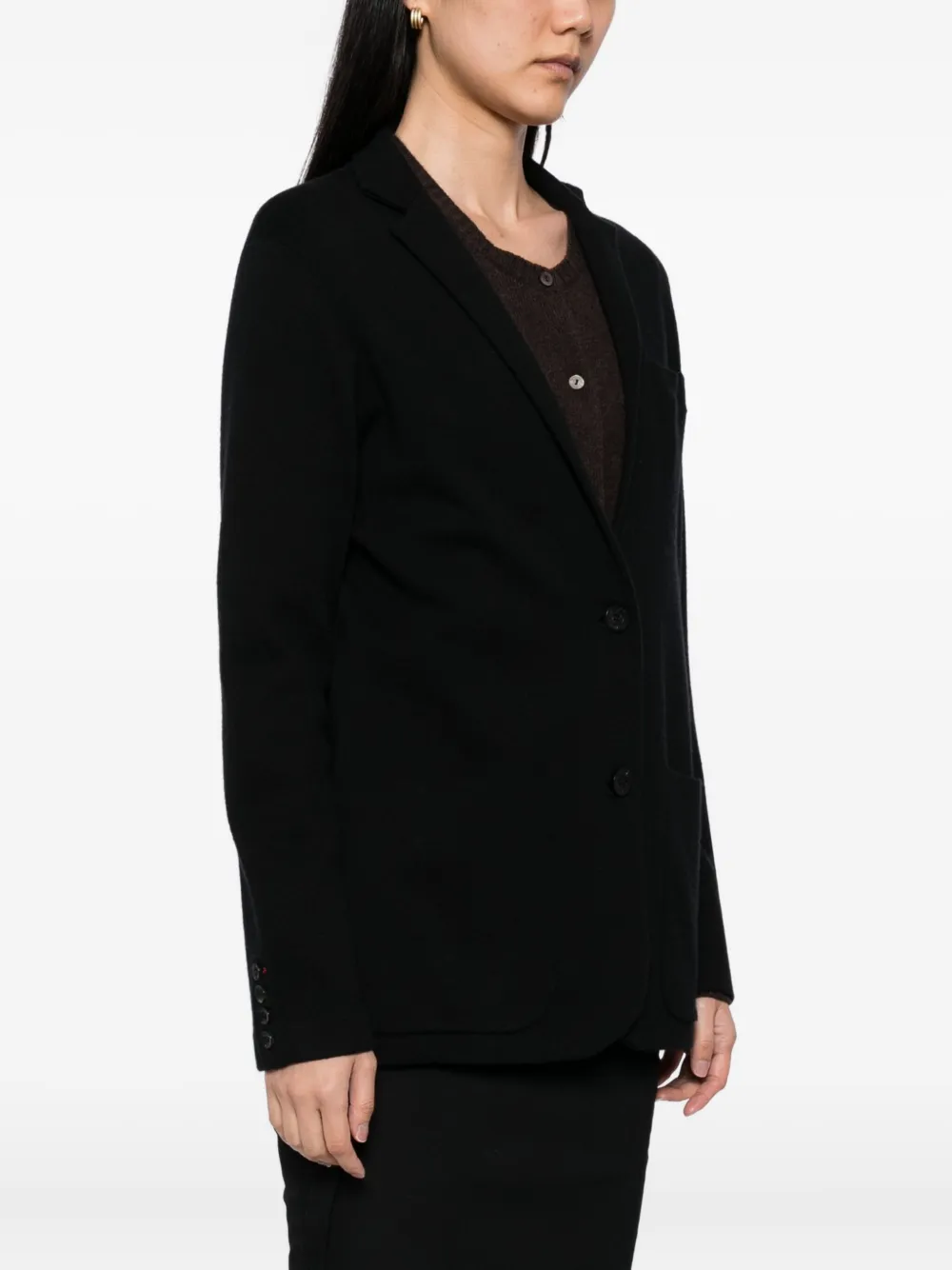 N.Peal Blazer met enkele rij knopen Zwart