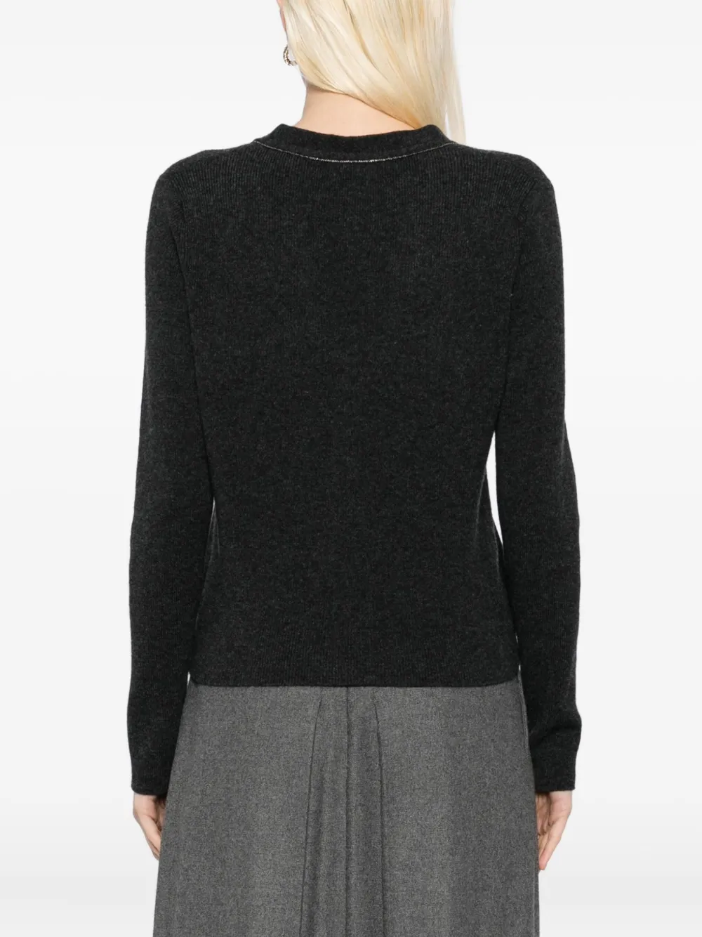 N.Peal Geribbeld vest Grijs