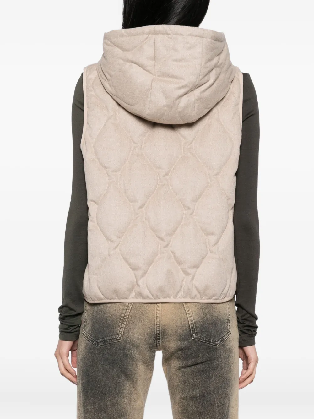 N.Peal Bodywarmer met capuchon Beige