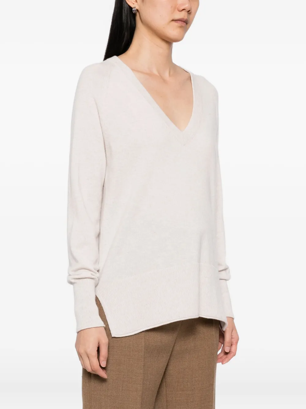 N.Peal Trui met V-hals Beige