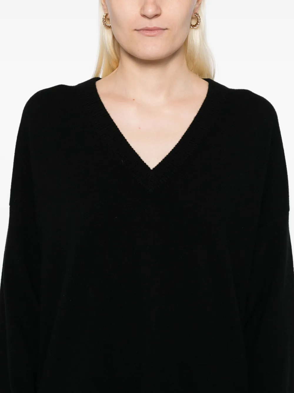 N.Peal Trui met V-hals Zwart