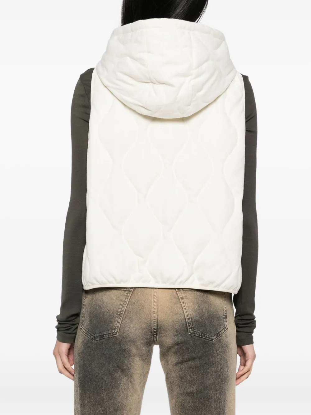 N.Peal Bodywarmer met capuchon Wit