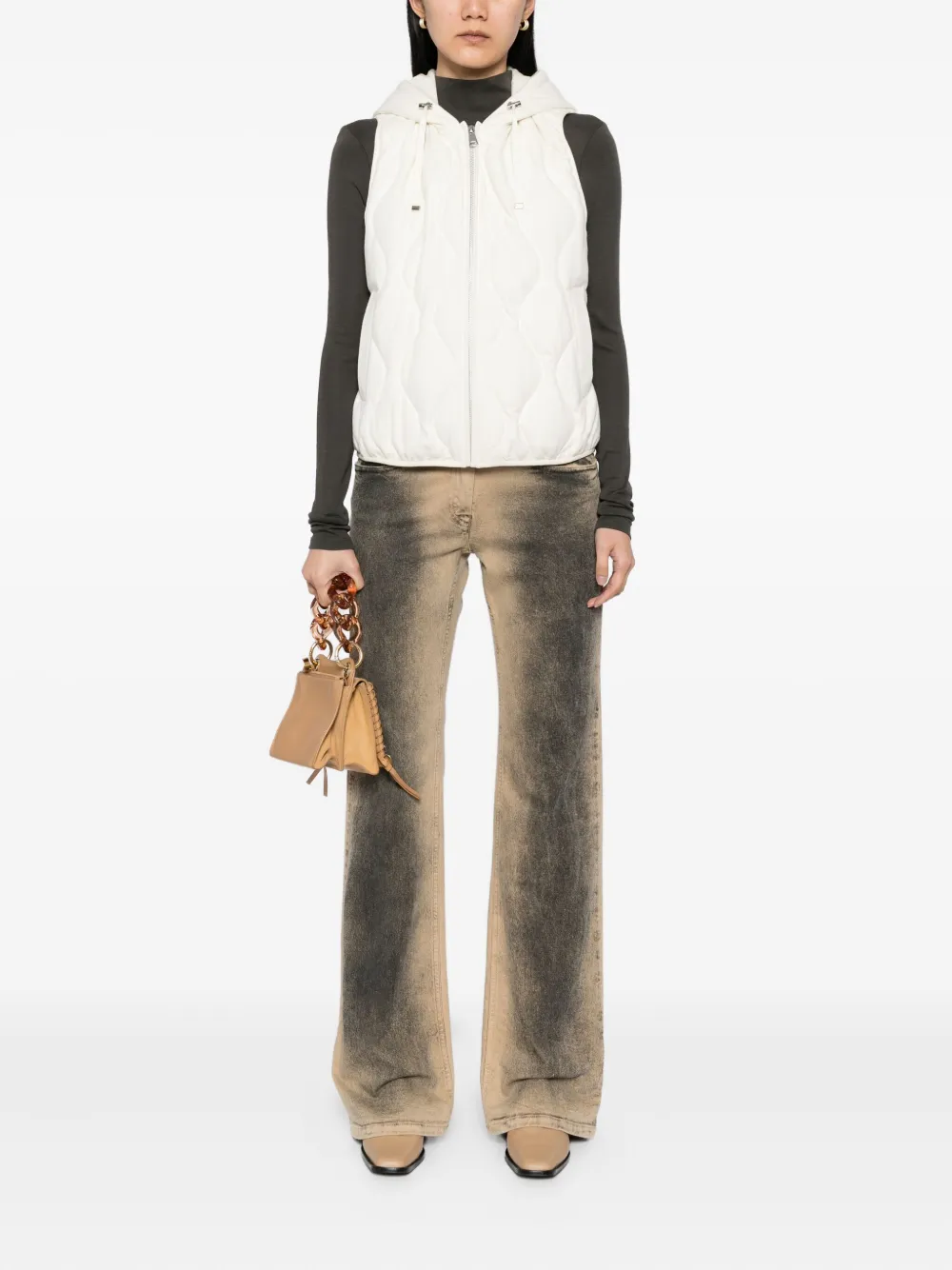 N.Peal Padded hood gillet | Down Jackets | Image 2