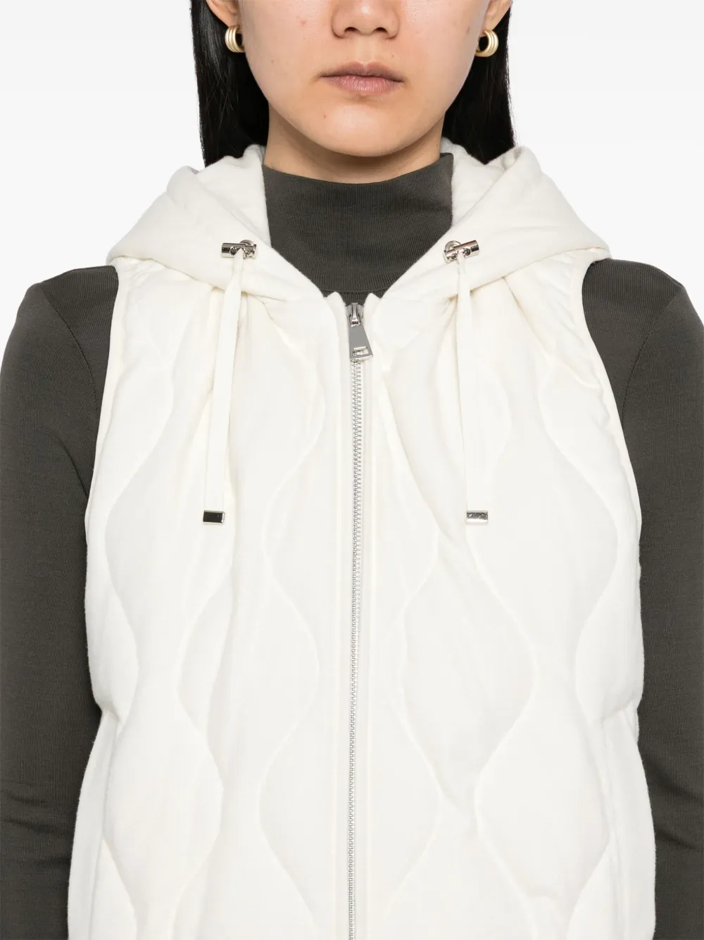 N.Peal Bodywarmer met capuchon Wit