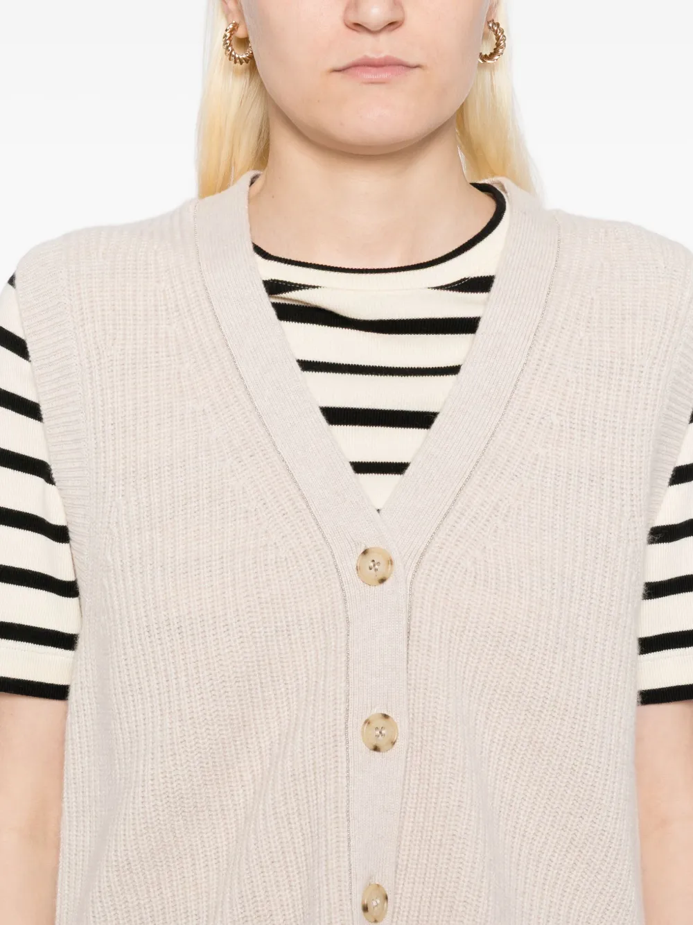 N.Peal Spencer met V-hals Beige