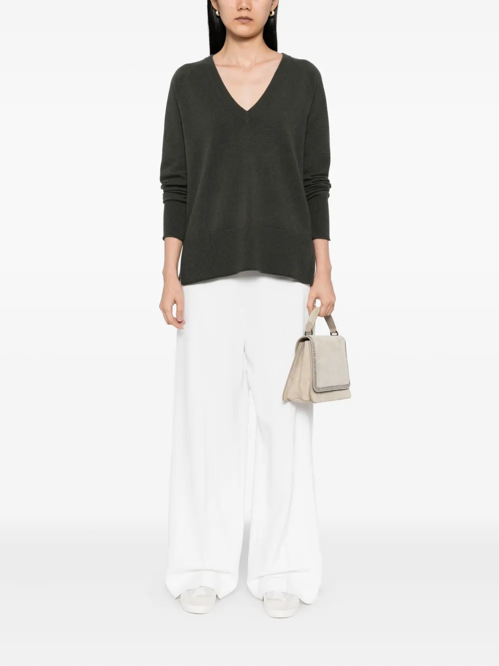 N.Peal cashmere V-neck top | T-Shirts & Jersey Shirts | Image 2