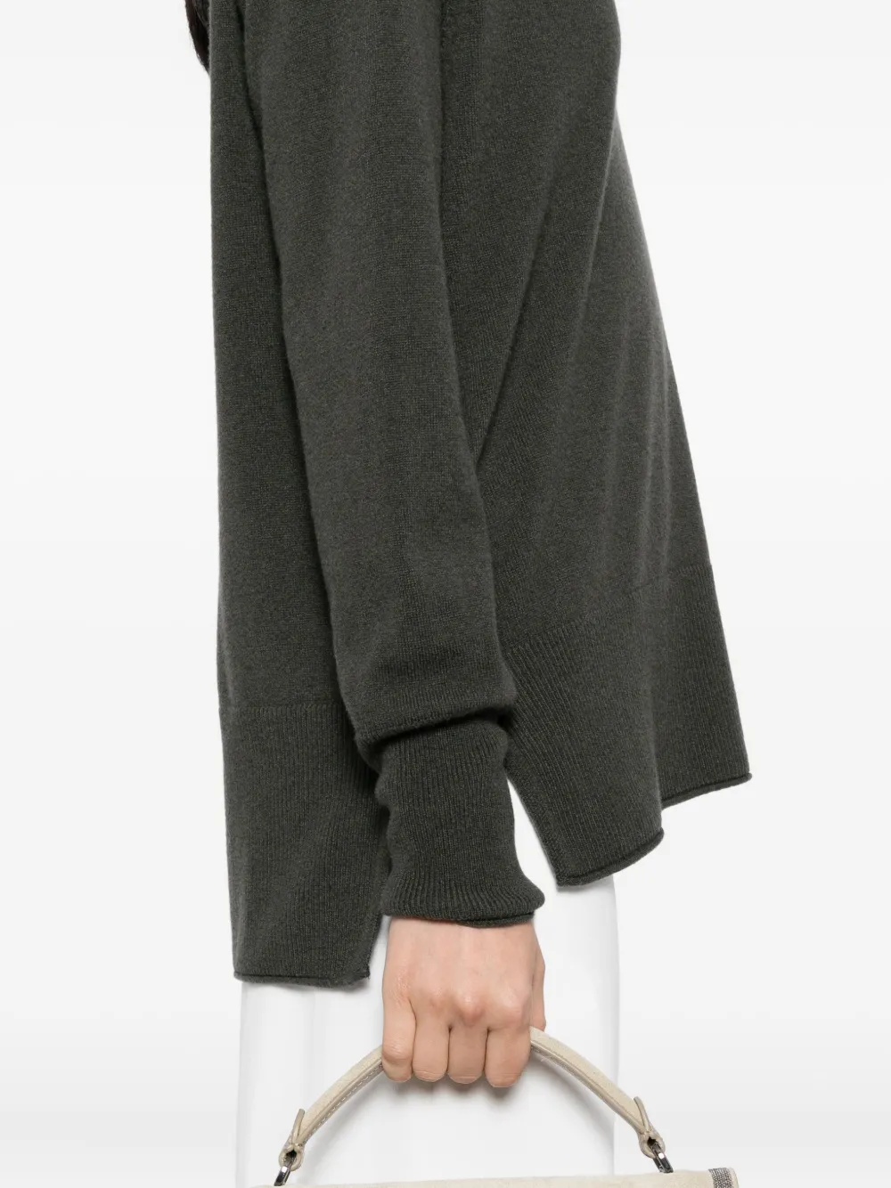 N.Peal Trui met V-hals Groen