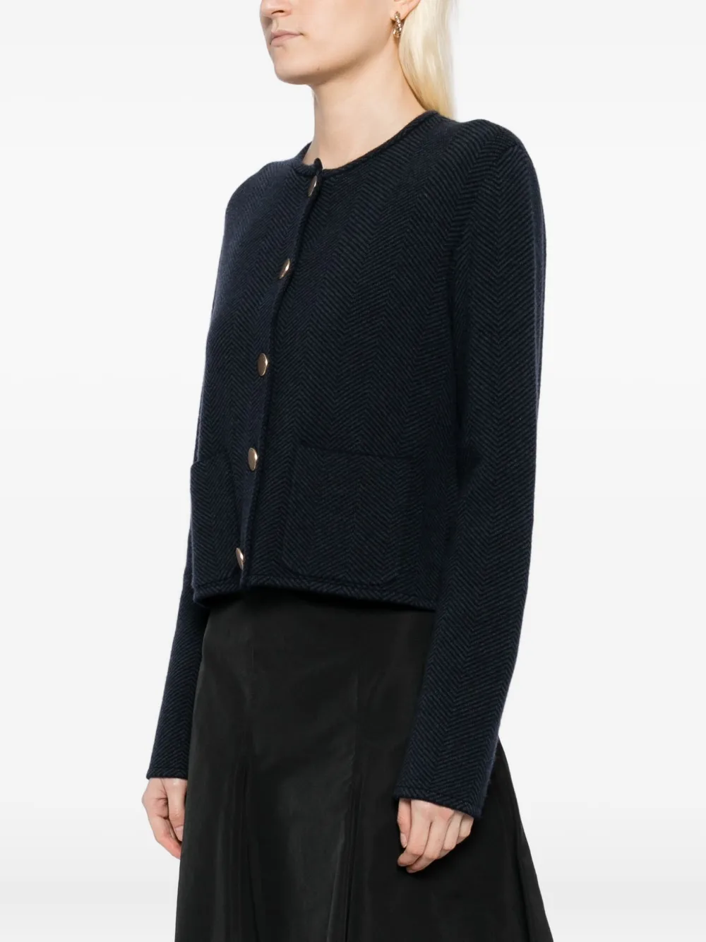N.Peal Jack met jacquard Blauw