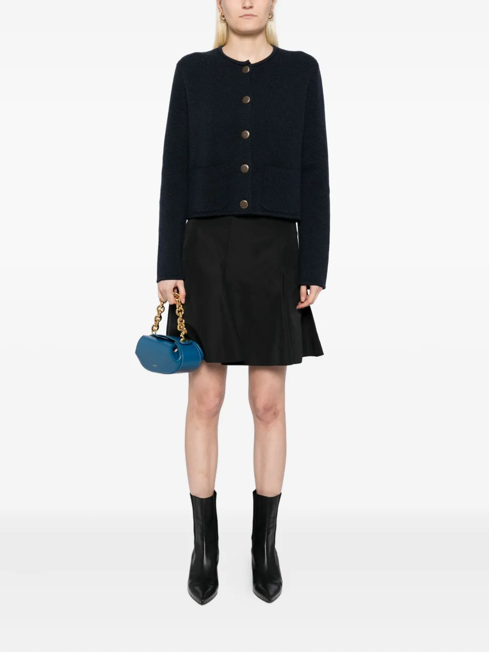 N.Peal Jack met jacquard Blauw