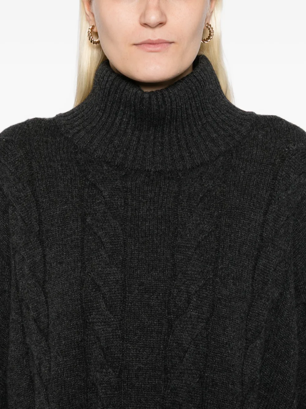 N.Peal Kabelgebreide trui Zwart