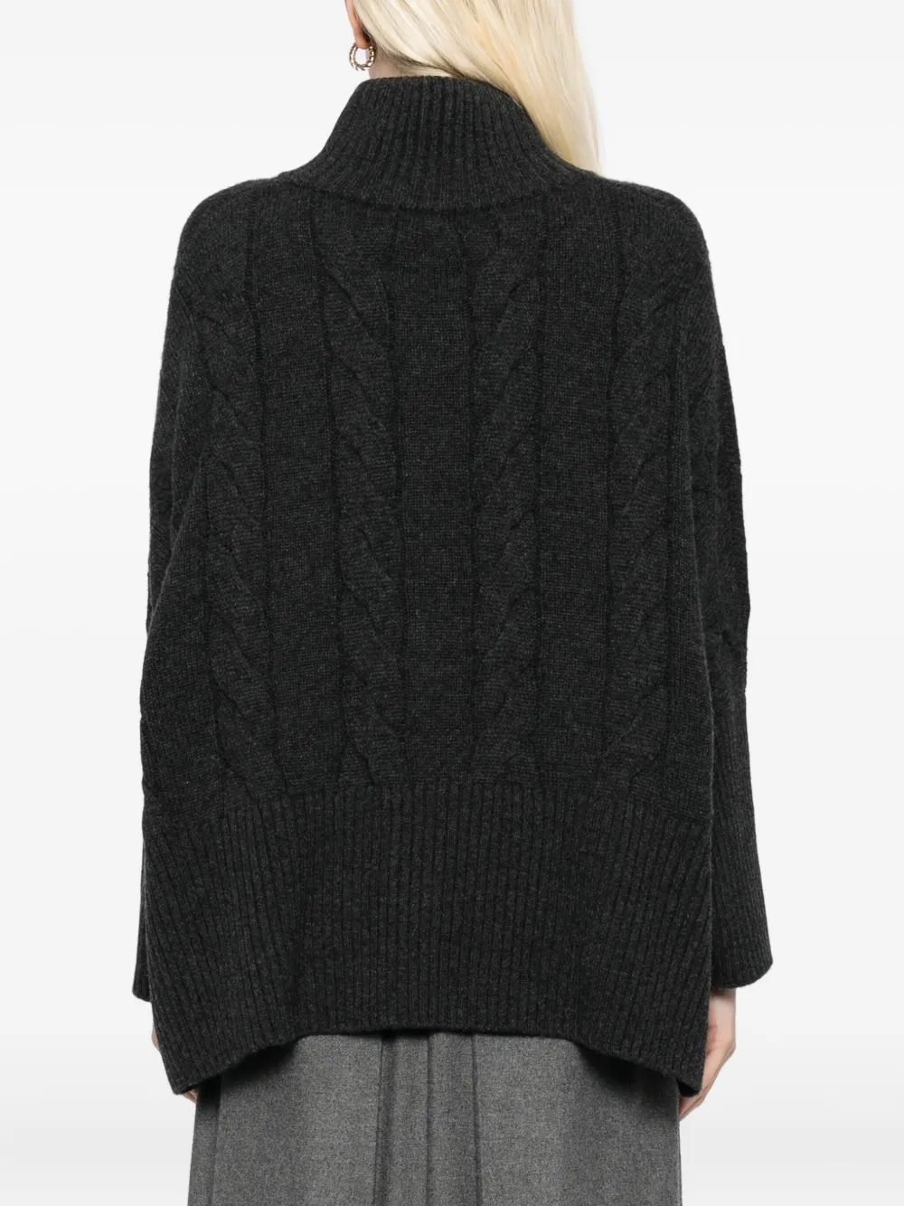 N.Peal Kabelgebreide trui Zwart