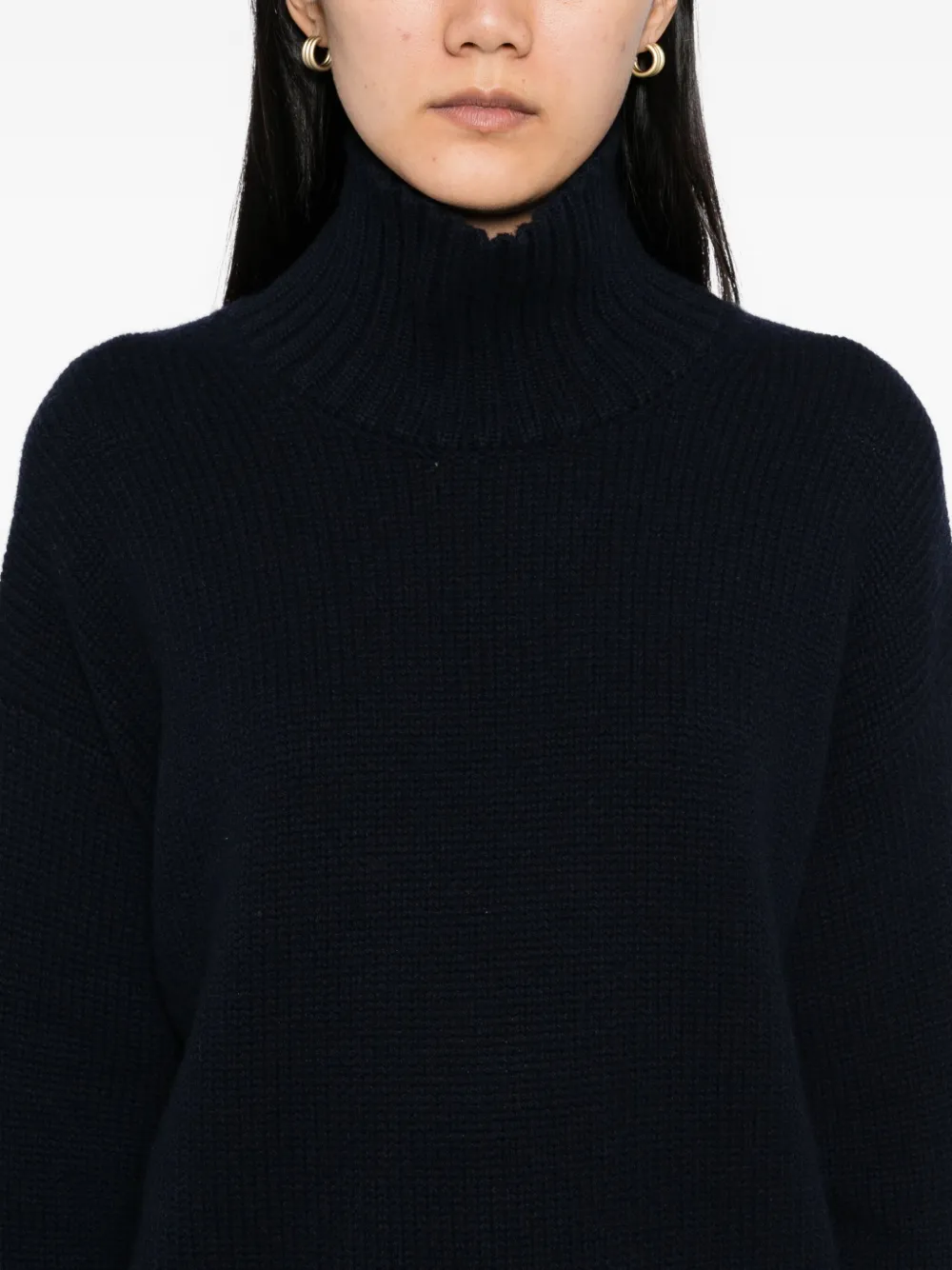 N.Peal Trui met trechterhals Blauw