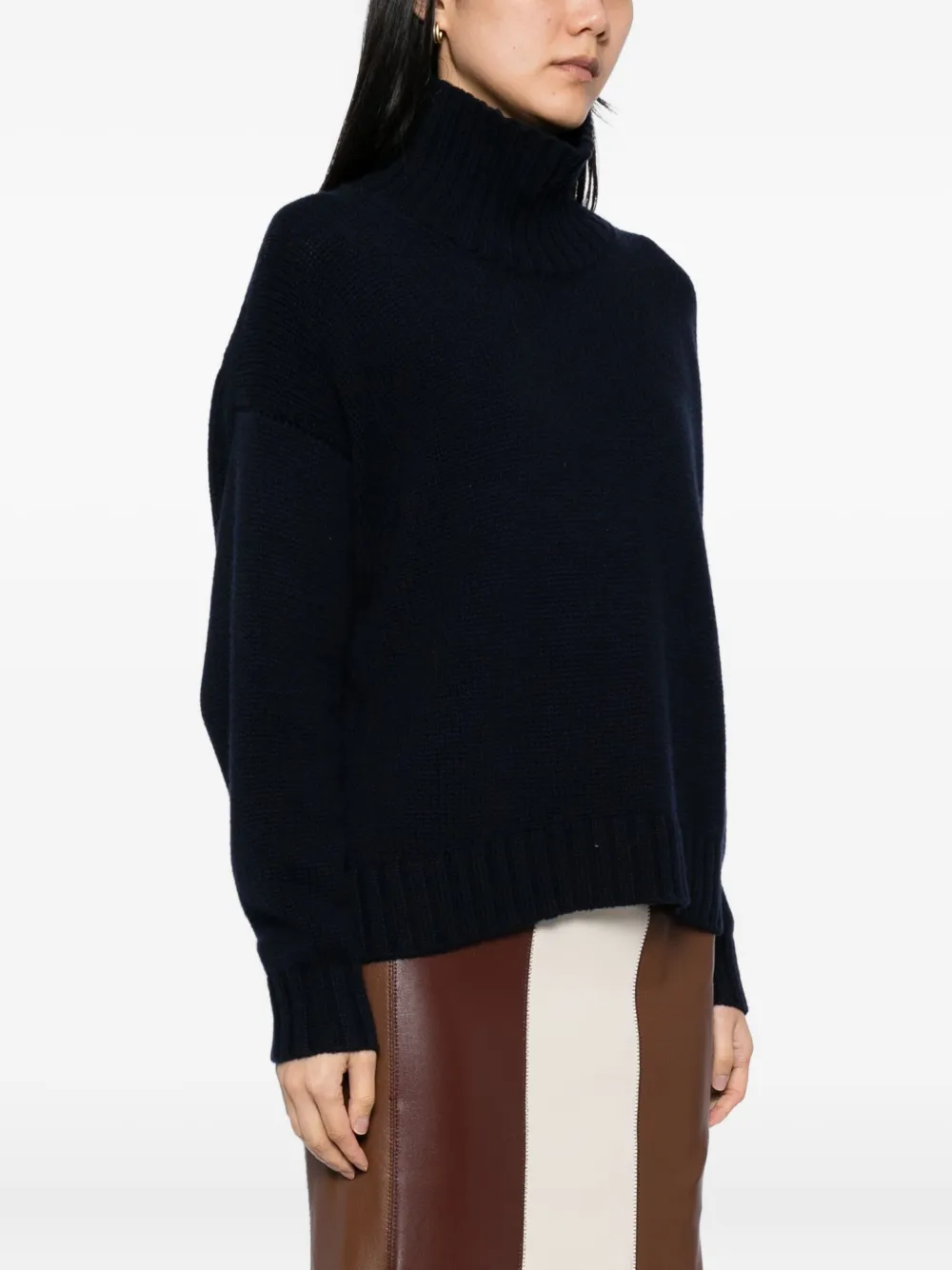 N.Peal Trui met trechterhals Blauw