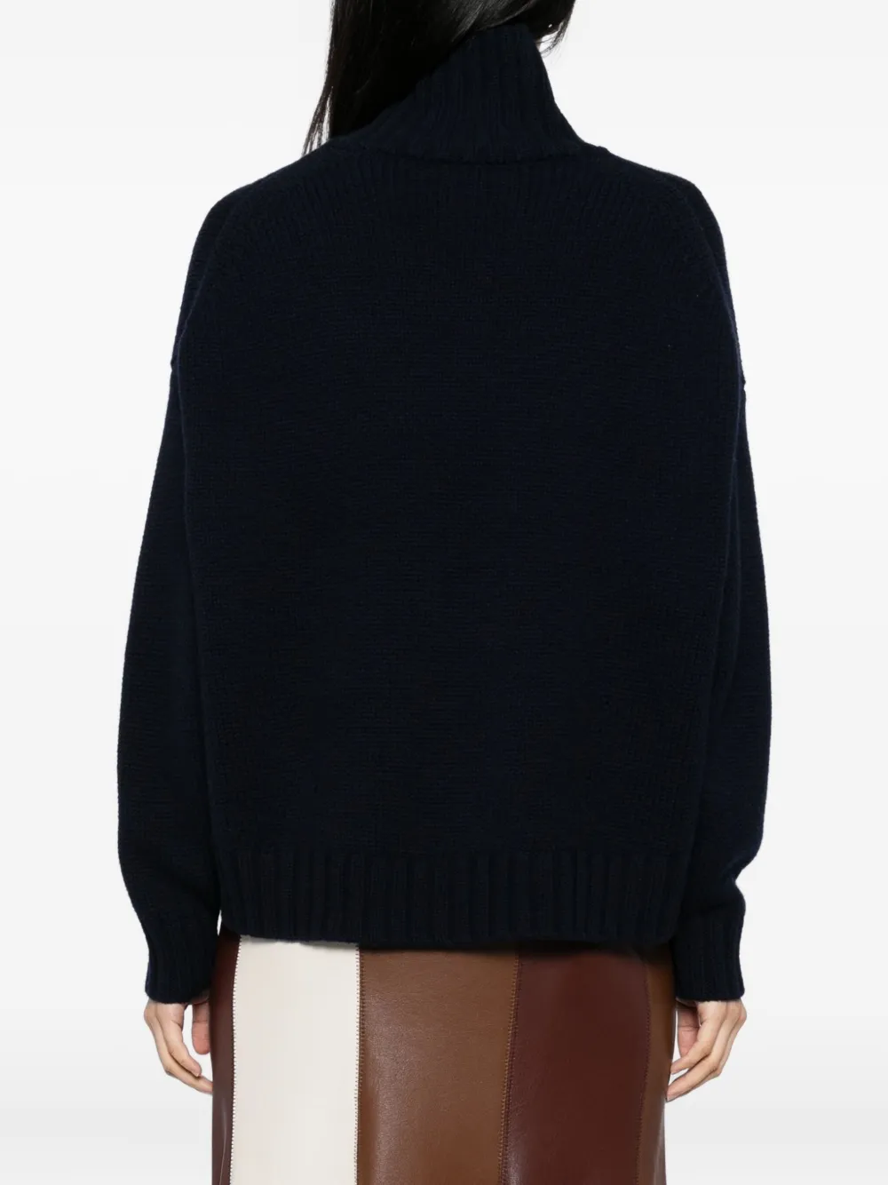 N.Peal Trui met trechterhals Blauw