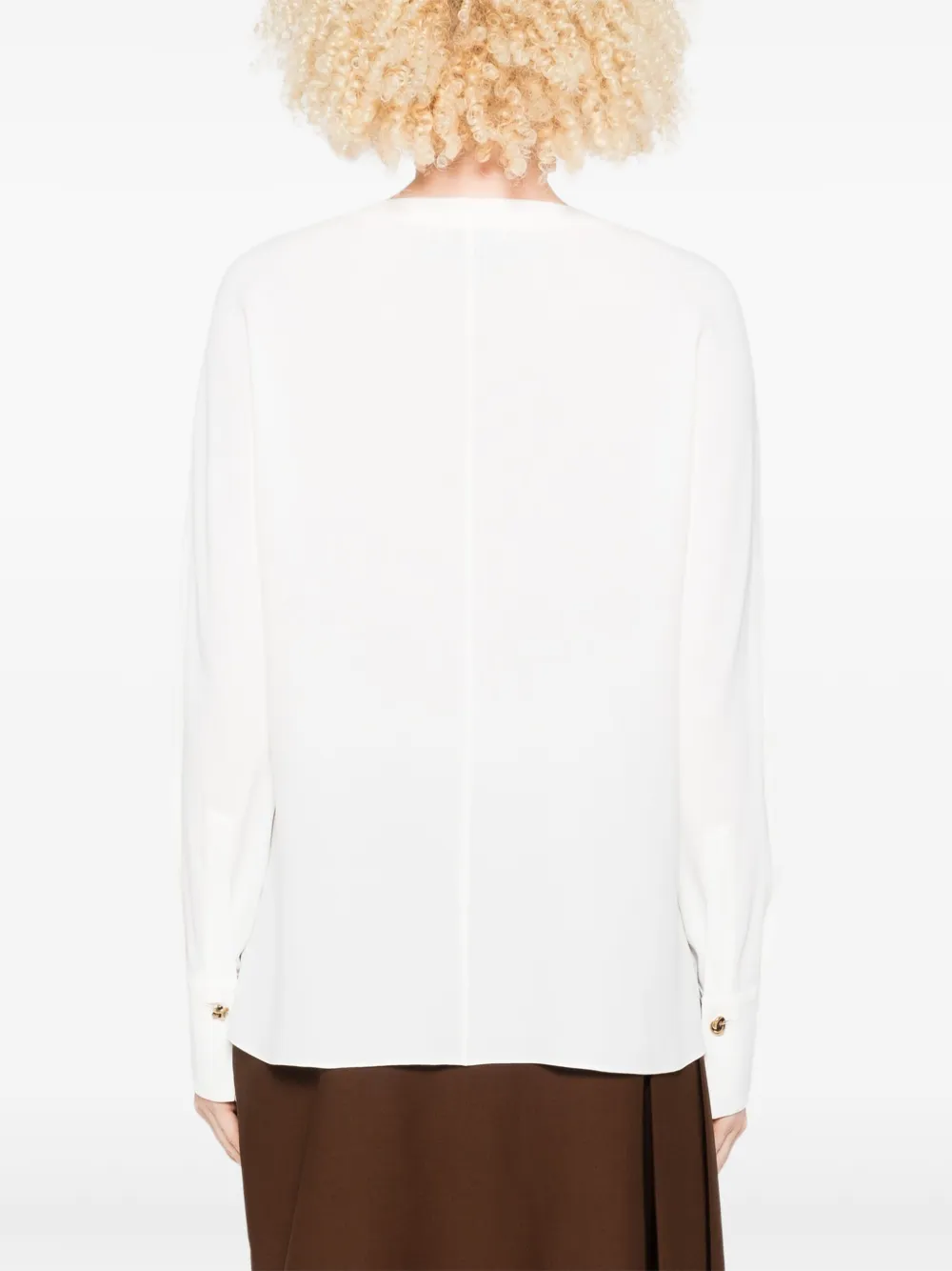 Antonelli Tuniek met knoopdetail en lange mouwen Wit