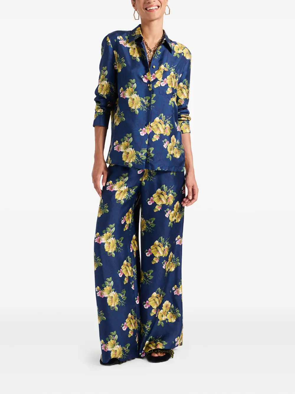 La DoubleJ Palazzo broek Blauw