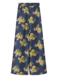 La DoubleJ floral-print palazzo pants - Blue