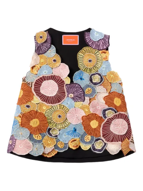La DoubleJ embroidered V-neck top