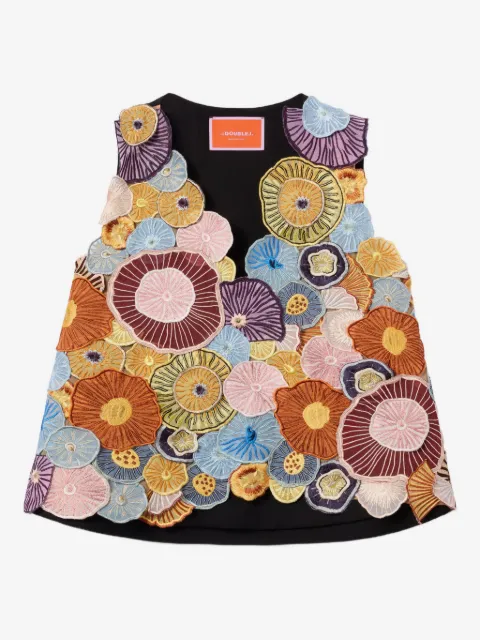 La DoubleJ embroidered V-neck top