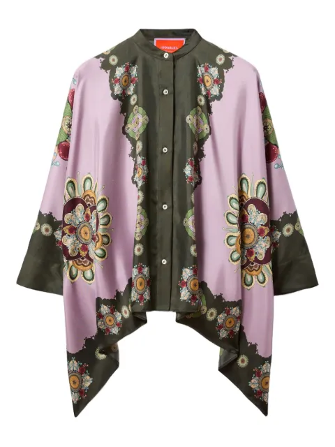 La DoubleJ Placée-print silk shirt