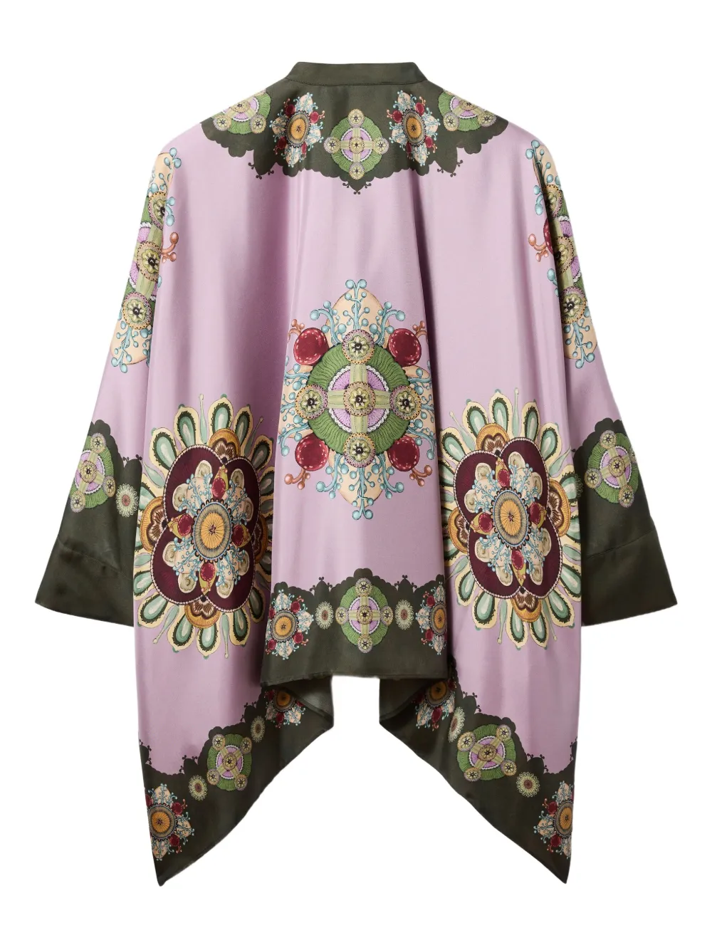 La DoubleJ Zijden blouse met Placée-print Roze
