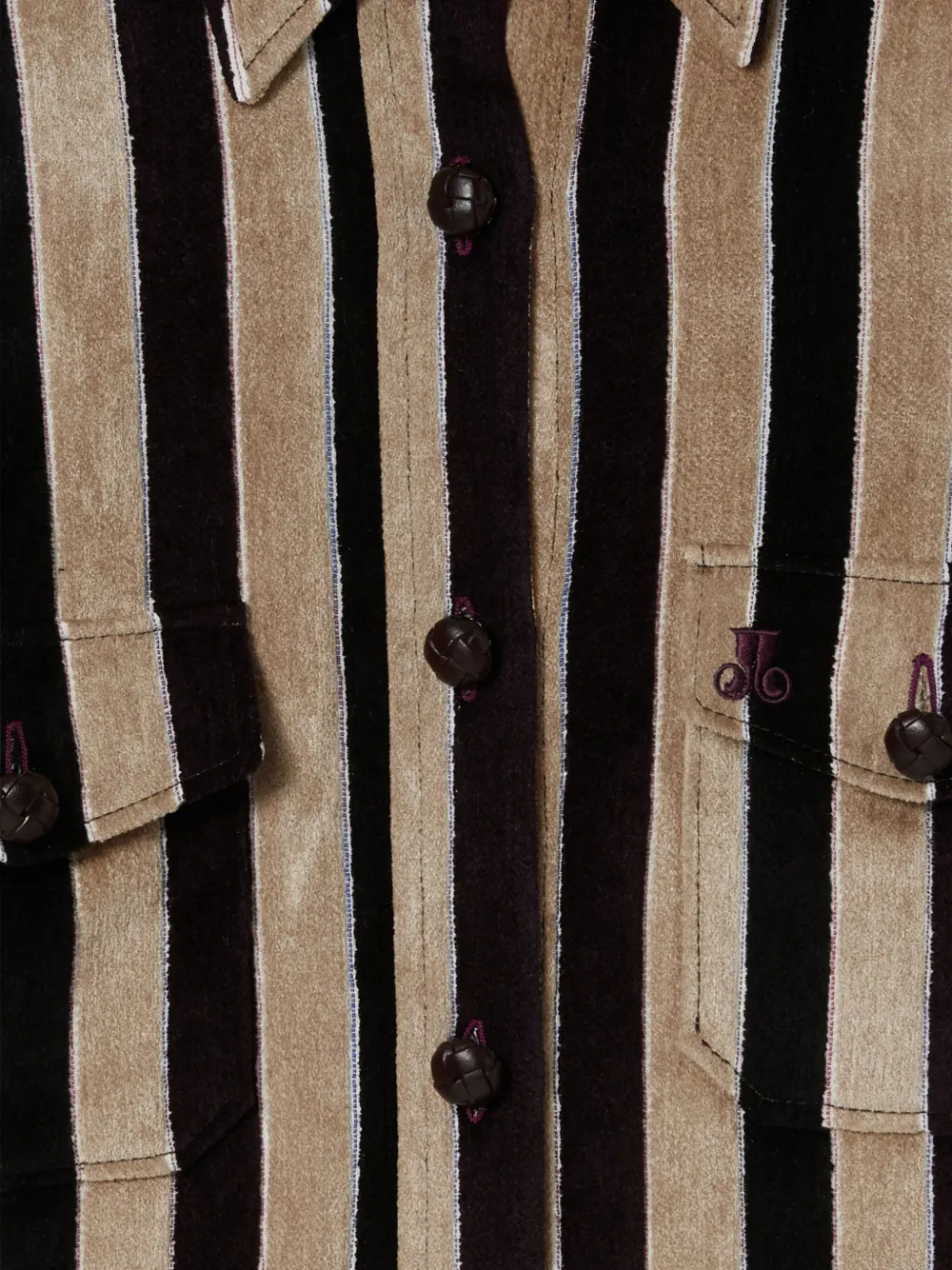 La DoubleJ Gestreept jack met borstzak Zwart